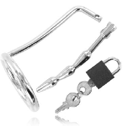 METAL HARD - ANILLO TESTÍCULOS CON PLUG URETRA CASTIDAD | VibraZon