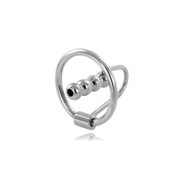 METAL HARD - ANILLO GLANDE CON PLUG URETRAL 28MM | VibraZon