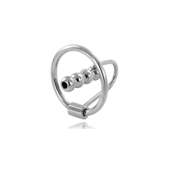 METAL HARD - ANILLO GLANDE CON PLUG URETRAL 28MM