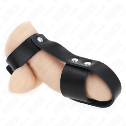 KINK - ANILLO JAULA PENE CUERO CON DIVISOR DE BOLAS AJUSTABLE | VibraZon