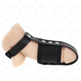 KINK - ANILLO JAULA PENE CUERO CON CORREA DIVISORIA DE BOLAS RECUBIERTO AJUSTABLE | VibraZon