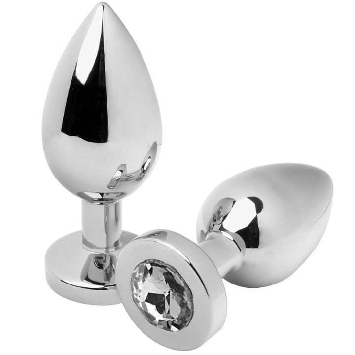 METAL HARD - ANAL PLUG DIAMOND TRANSPARENTE SMALL 5.71CM | VibraZon
