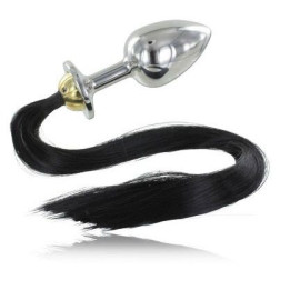 METAL HARD - PLUG ANAL ACERO CON COLA 8.89CM | VibraZon