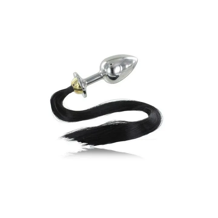 METAL HARD - PLUG ANAL ACERO CON COLA 8.89CM