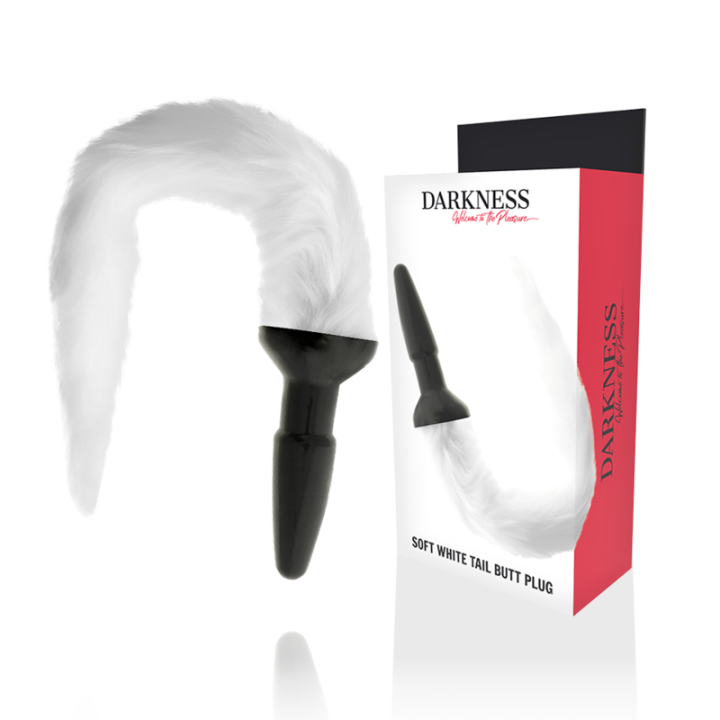 DARKNESS - PLUG ANAL SILICONA CON COLA BLANCA | VibraZon