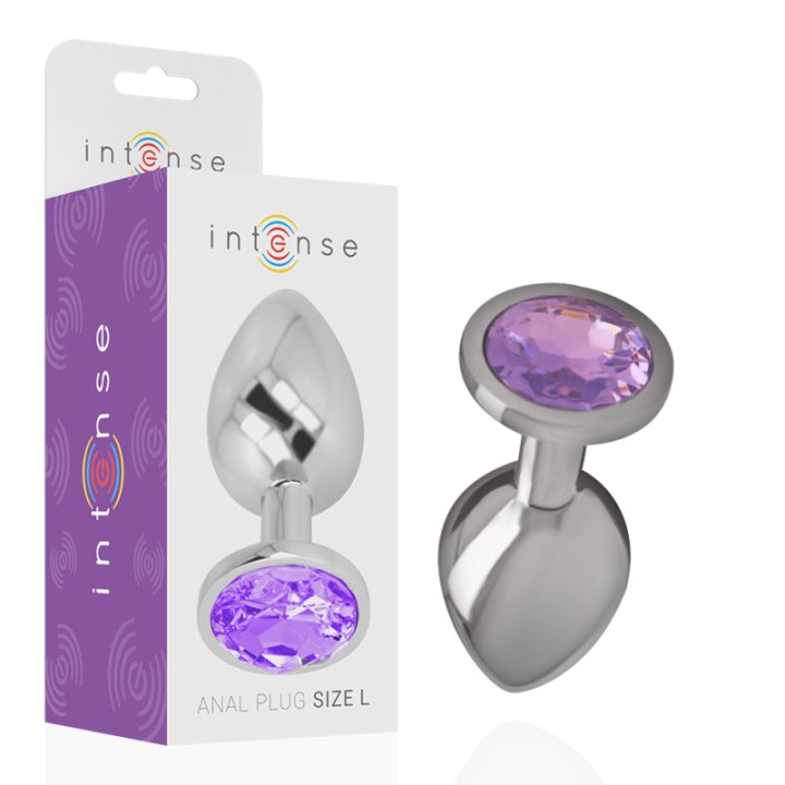 INTENSE - PLUG ANAL METAL ALUMINIO CON CRISTAL VIOLETA TALLA S | VibraZon