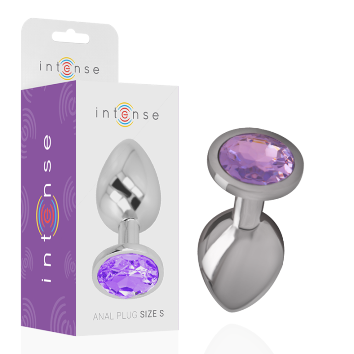 INTENSE - PLUG ANAL METAL ALUMINIO CON CRISTAL VIOLETA TALLA L | VibraZon