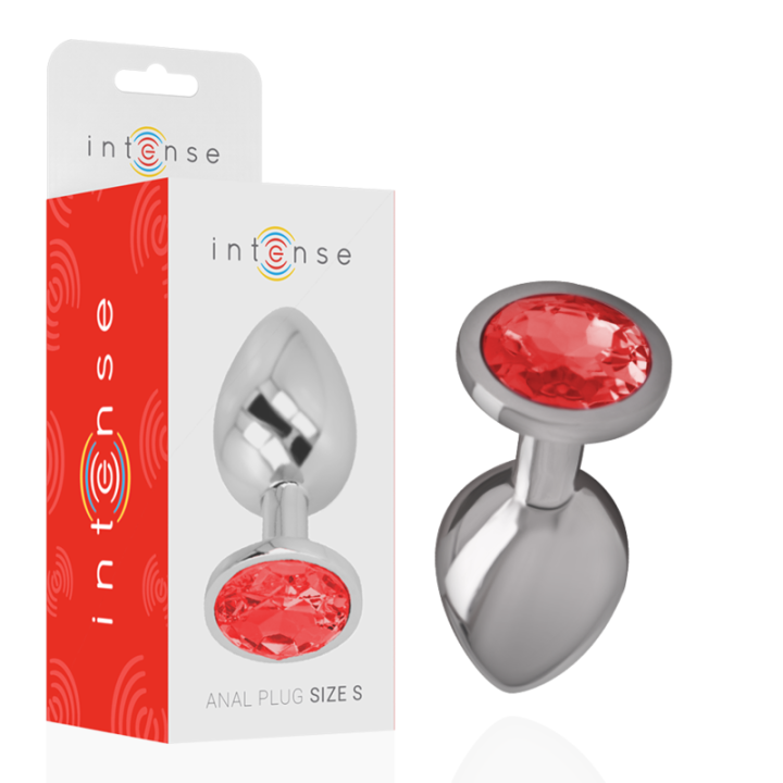 INTENSE - PLUG ANAL METAL ALUMINIO CON CRISTAL ROJO TALLA S | VibraZon