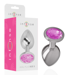 INTENSE - PLUG ANAL METAL ALUMINIO CON CRISTAL ROSA TALLA S | VibraZon