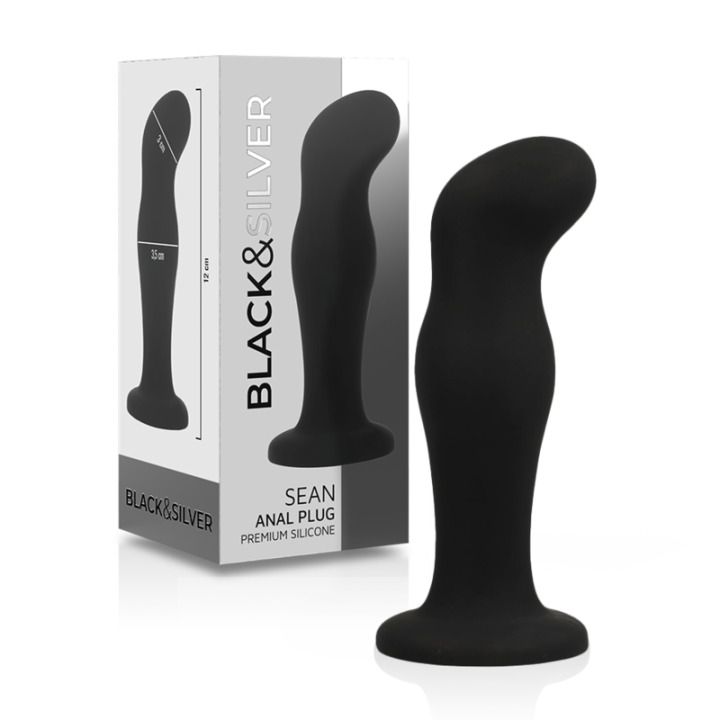 NEGRO&PLATEADO - SEAN PLUG ANAL SILICONA PREMIUM NEGRO | VibraZon