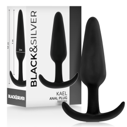 NEGRO&PLATEADO - KAEL PLUG ANAL SILICONA CON ASA MEDIANO | VibraZon