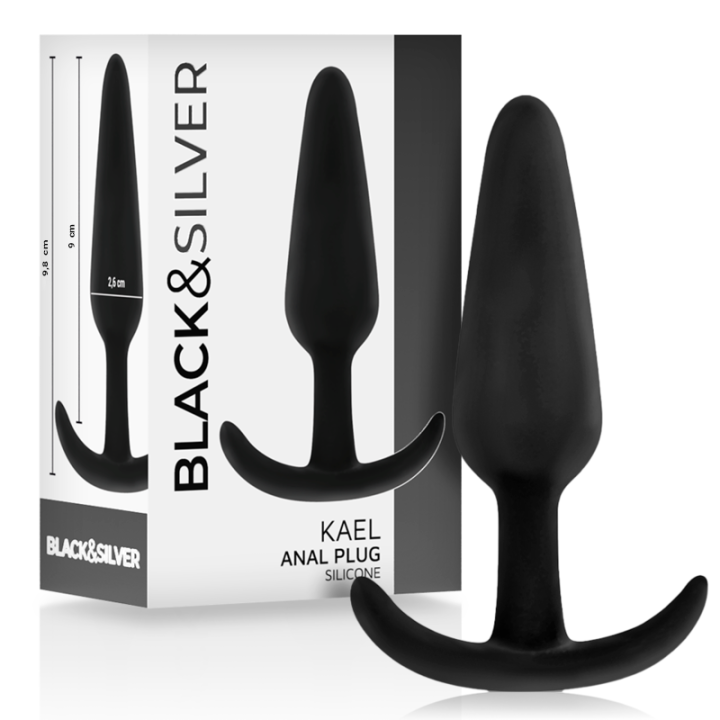 NEGRO&PLATEADO - KAEL PLUG ANAL SILICONA CON ASA MEDIANO | VibraZon