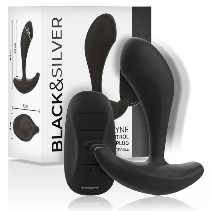 NEGRO&PLATEADO - DWAYNE PLUG ANAL SILICONA CONTROL REMOTO