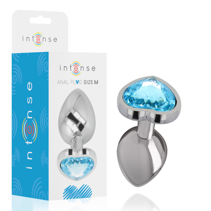 INTENSE - PLUG ANAL METAL ALUMINIO CORAZÓN AZUL TALLA M | VibraZon