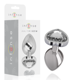 INTENSE - PLUG ANAL METAL ALUMINIO CORAZÓN BLANCO TALLA M | VibraZon