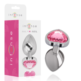 INTENSE - PLUG ANAL METAL ALUMINIO CORAZÓN ROSA TALLA L | VibraZon