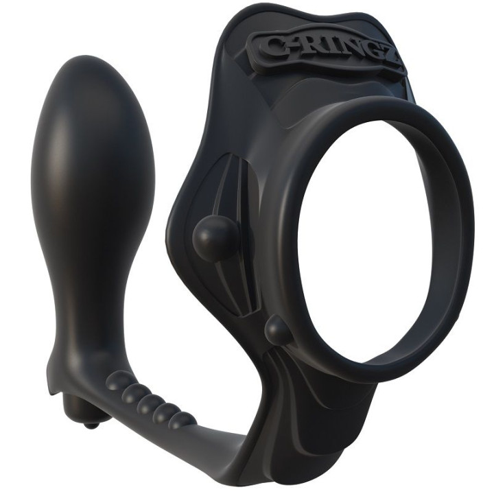 FANTASY C-RINGZ - ROCK HARD ANILLO POTENCIADOR CON PLUG ANAL | VibraZon