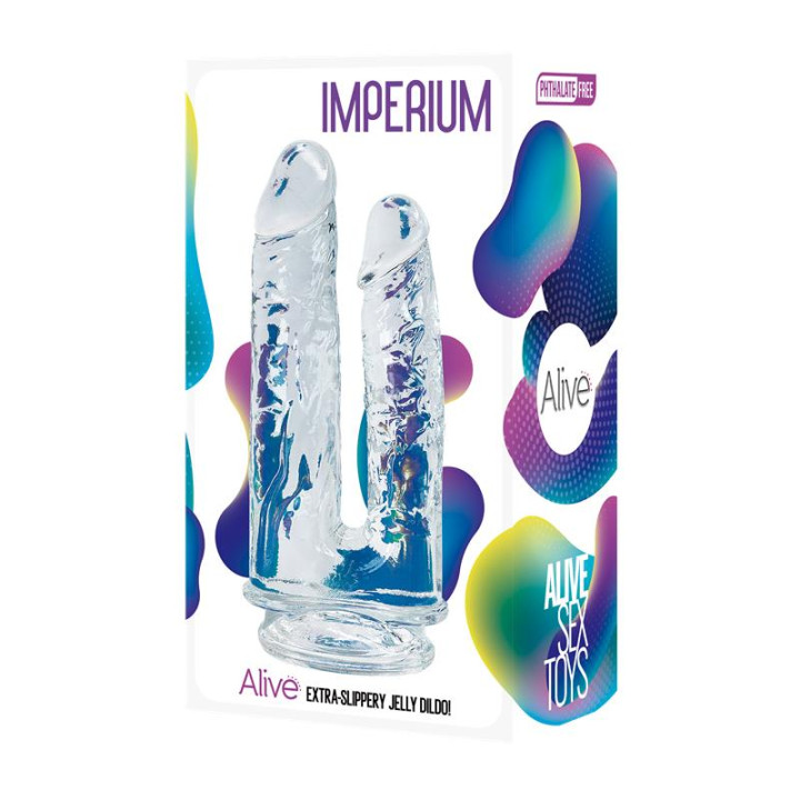 Imperium Dildo Doble Jelly Transparente de Alive | VibraZon