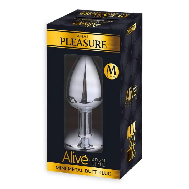 Plug Anal con Joya Negra Talla M de Alive