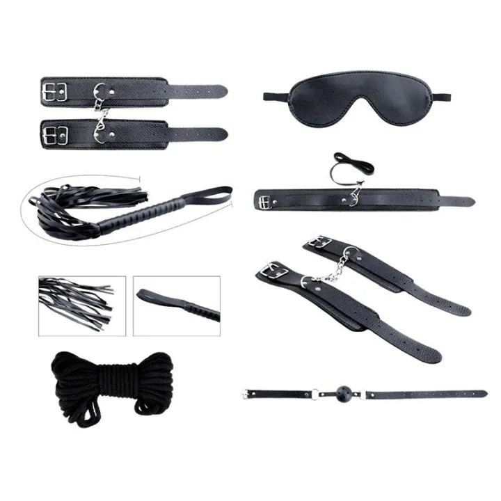 Secret Desires Black Kit de 8 Piezas BDSM de Alive
