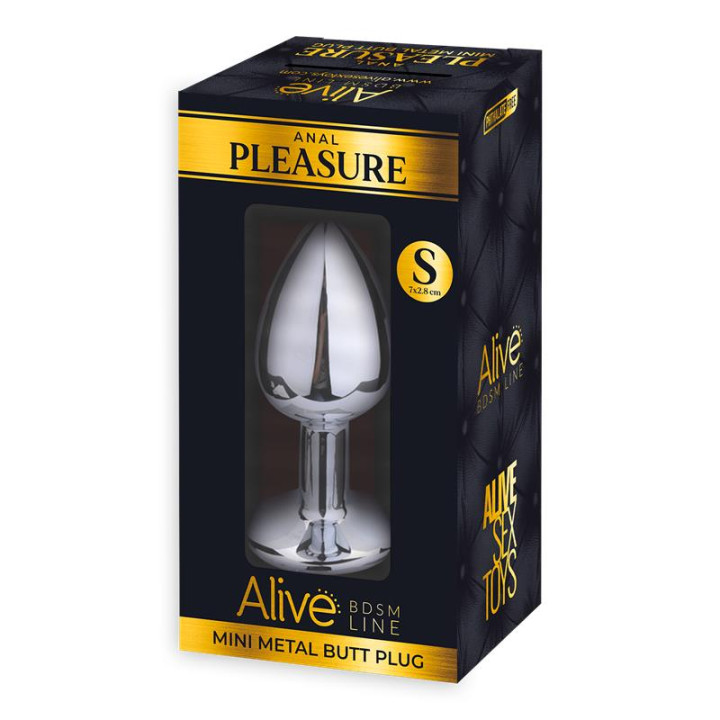 Plug Anal con Joya Negra Talla S de Alive | VibraZon