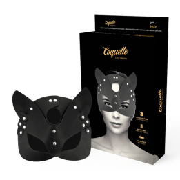 COQUETTE CHIC DESIRE - MÁSCARA CUERO VEGANO CON OREJAS DE GATO | VibraZon