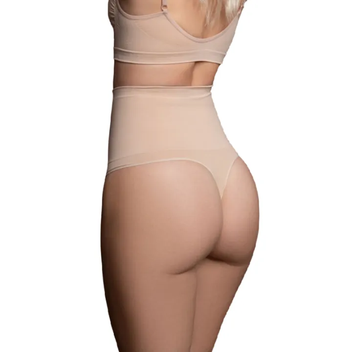 BYE-SUJETADOR - FAJA SIN COSTURAS ESTILO TANGA BEIGE TALLA S