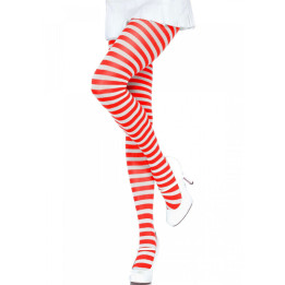 LEG AVENUE - MEDIAS DE RAYAS BLANCO/ROJO | VibraZon