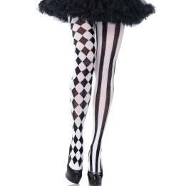 LEG AVENUE - MEDIAS ARLEQUIN NEGRO/BLANCO | VibraZon