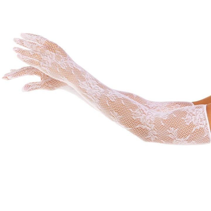 LEG AVENUE - GUANTES ROJO FLORAL BLANCO | VibraZon