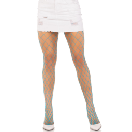 LEG AVENUE - PANTIMEDIAS REJILLA DIAMANTE AZUL | VibraZon