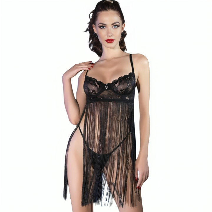 CHILIROSE - CR 4496 BABYDOLL NEGRO S/M | VibraZon