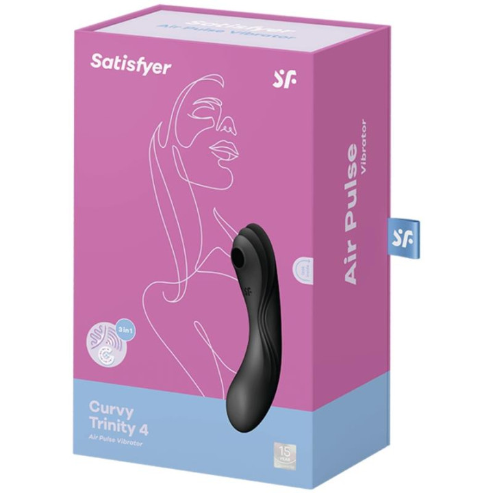 Curvy Trinity 4 Vibrador y Succionador 2 Motores Negro de Satisfyer | VibraZon