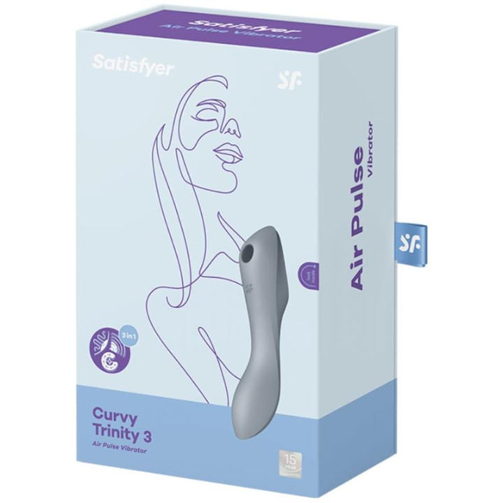 Curvy Trinity 3 Vibrador y Succionador Triple Estimulación Bluegray de Satisfyer | VibraZon