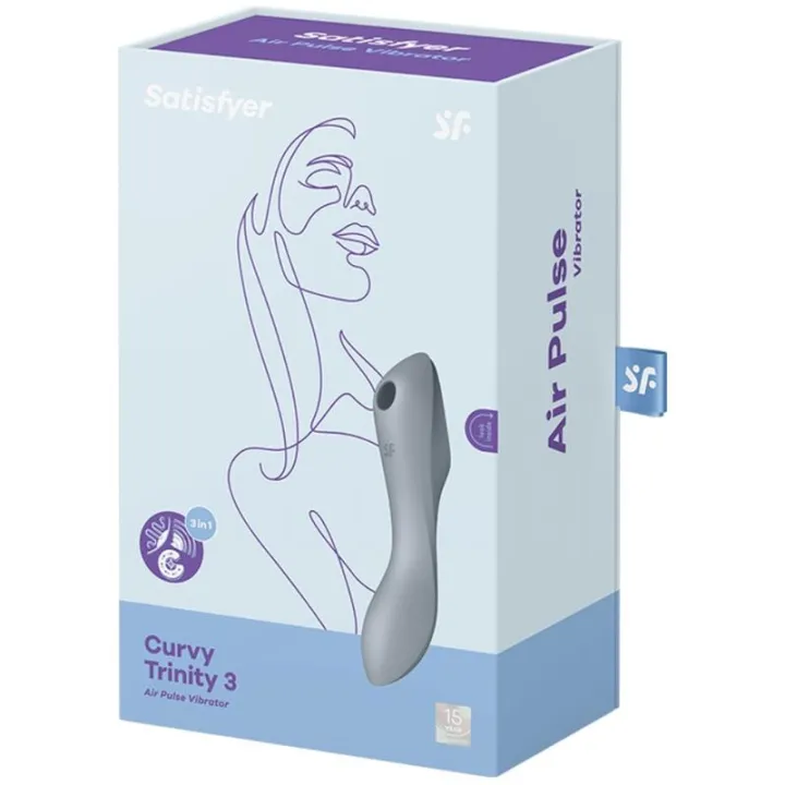 Curvy Trinity 3 Vibrador y Succionador Triple Estimulación Bluegray de Satisfyer