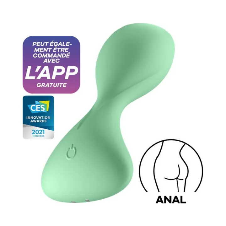 Trendsetter Plug Anal con Vibración y APP Verde Claro de Satisfyer