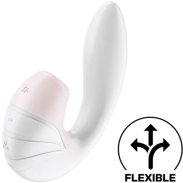 Supernova Succionador y Vibrador Súper Flexible USB Blanco de Satisfyer