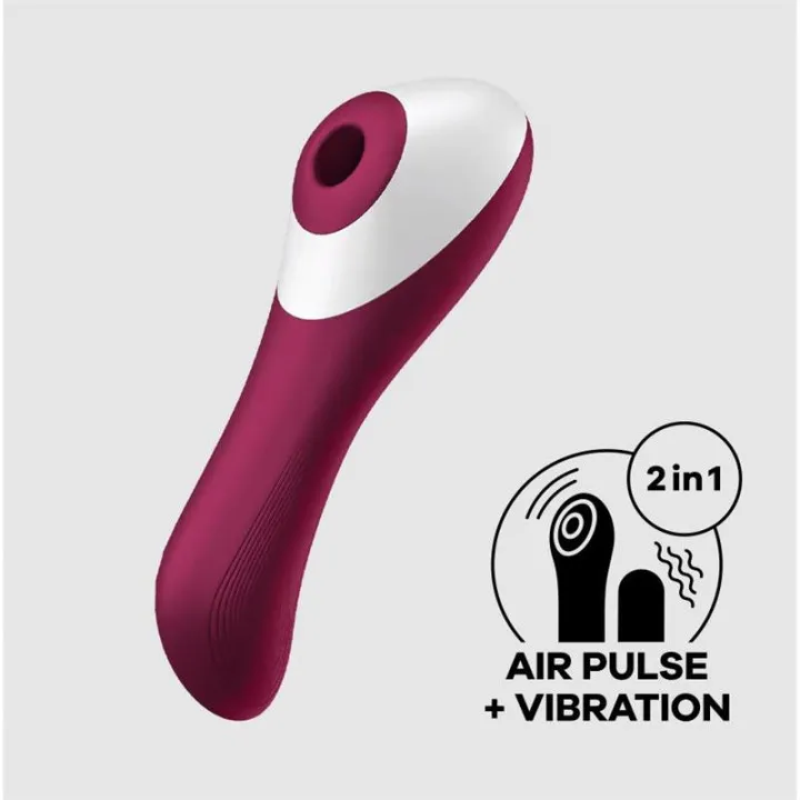 Dual Crush Vibrador y Succionador USB Rojo de Satisfyer