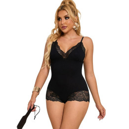 SUBBLIME - TEDDY DETALLE ENCAJE FLORAL NEGRO S/M | VibraZon