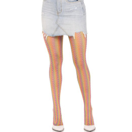 LEG AVENUE - MEDIAS DE CROCHET MULTICOLOR | VibraZon