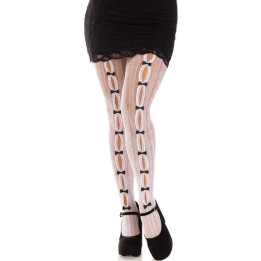 LEG AVENUE - MEDIAS CON ABERTURAS CORAZON & LAZOS BLANCO | VibraZon