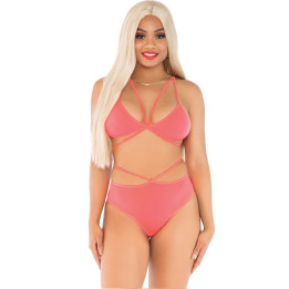 LEG AVENUE - TOP & BRAGAS CON TIRANTES CORAL | VibraZon