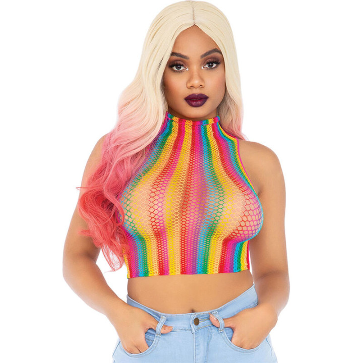 LEG AVENUE - TOP DE REJILLA MULTICOLOR | VibraZon