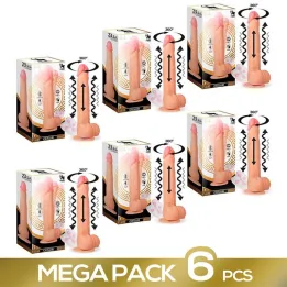 Pack de 6 Cesur 3.0 Dildo Realista con Vibración, Movimiento Ondulante 360º y Teléscopico de Centauro