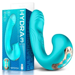 Hydra Vibrador con Pulsación y Lengua Estimuladora de Clítoris 3 Motores USB de Intoyou