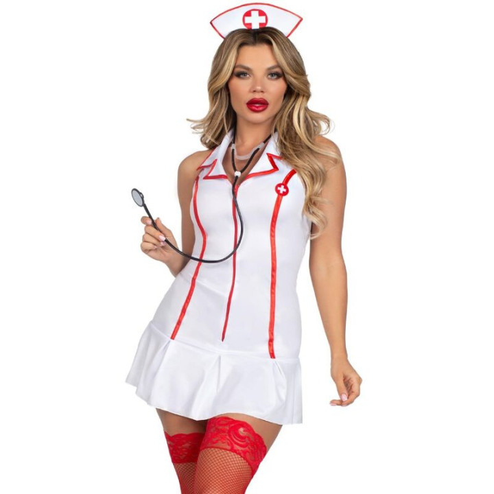 LEG AVENUE - DISFRAZ ENFERMERA JEFA BLANCO M/L | VibraZon