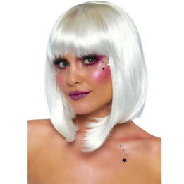 LEG AVENUE - PELUCA CORTE BOB FOSFORESCENTE BLANCO | VibraZon