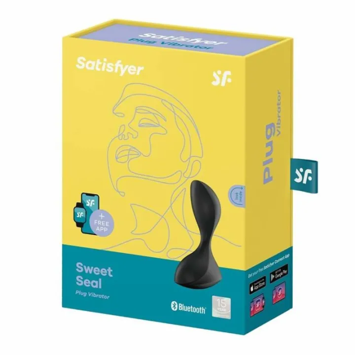 Sweet Seal Plug Anal con Vibración y APP Negro de Satisfyer