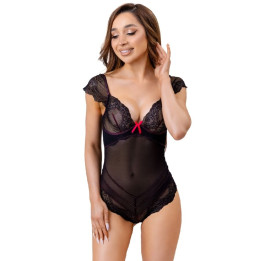 LIVCO CORSETTI FASHION - EVELYN LC 20243 BODY CON ADORNOS DE ENCAJE Y TRANPARENCIAS NEGRO L/XL | VibraZon