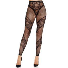 LEG AVENUE - MALLAS SIN PIE DE ENCAJE Y TRANSPARENCIA NEGRO | VibraZon